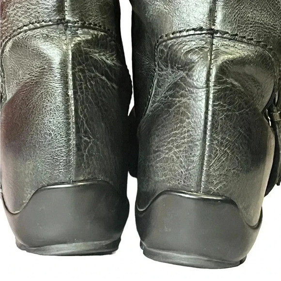 Luzzi Made in Italy Genuine Leather Boots Boho with Velvet like Crotched trim - Picture 6 of 12